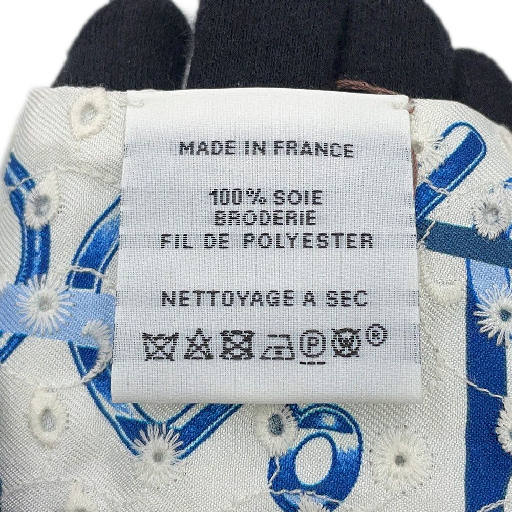 Hermes Scarf Twilly Re Boucles Broderie Anglaise Blue-blanc Marine — view 9