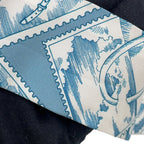 Hermes Scarf Twill Faubourg Lover Silk Blue Moyen White Pink — view 5