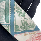 Hermes Scarf Twill Faubourg Lover Silk Blue Moyen White Pink — view 8