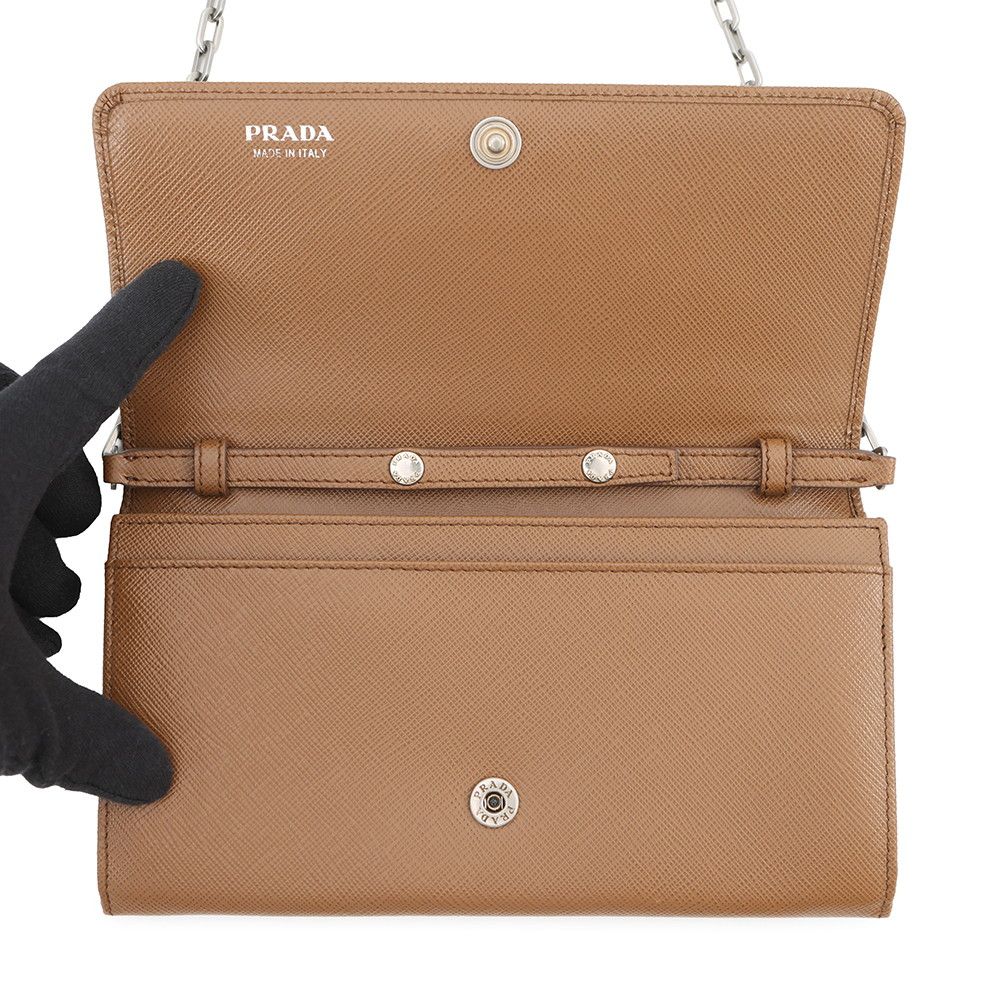 Prada Chain Wallet Saffiano Logo — view 5