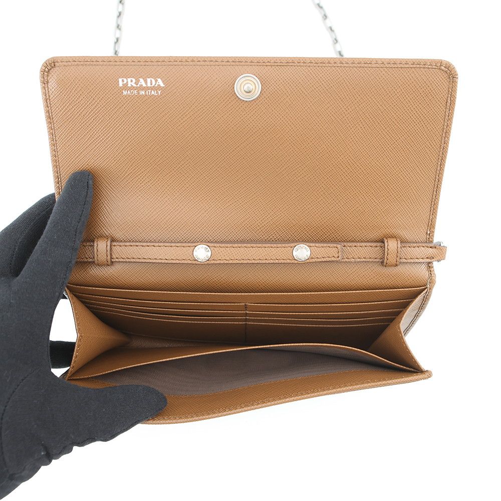 Prada Chain Wallet Saffiano Logo — view 6