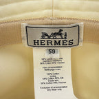 Hermes Hat Harper-h Electric Embroidery Cotton 59 Bucket Blanc Lotus — view 7