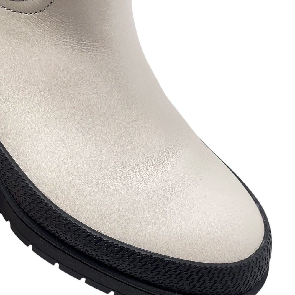 Hermes Boots Leather 36.5 Shoes White Black — view 6