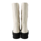 Hermes Boots Leather 36.5 Shoes White Black — view 3