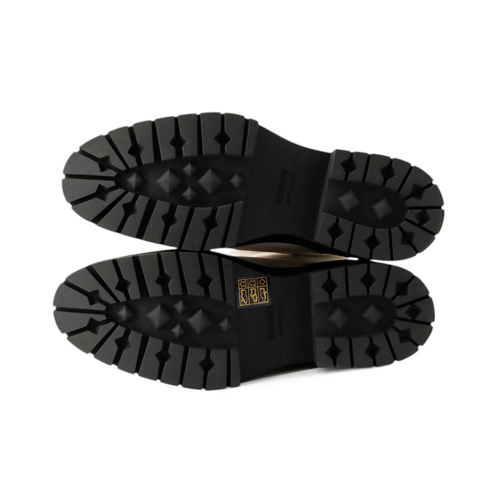 Hermes Boots Leather 36.5 Shoes White Black — view 4