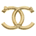 Chanel CC Logo Rhinestone Pin Badge Brooch Gold — view 2