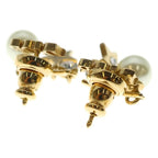 Dior Logo Faux Pearl Earrings Gold — view 2
