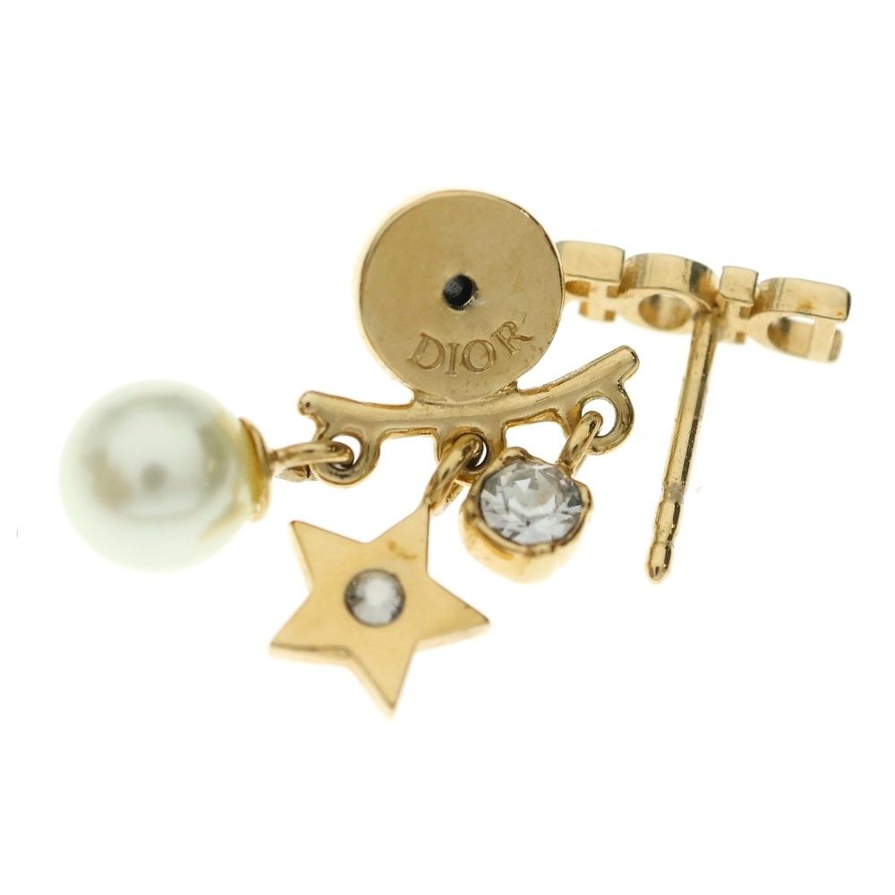 Dior Logo Faux Pearl Earrings Gold — view 5