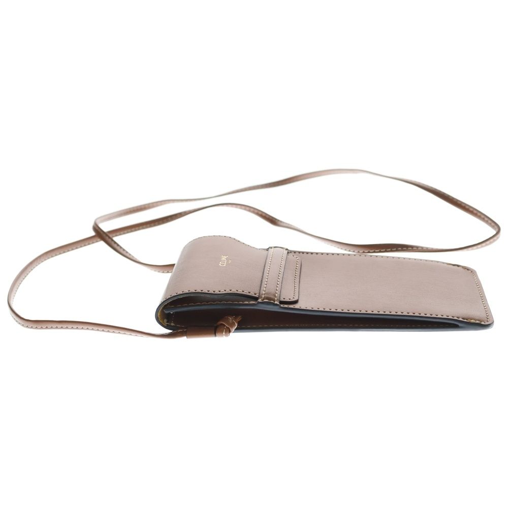Celine Sunglasses Case Mini Shoulder Bag Brown Leather — view 3
