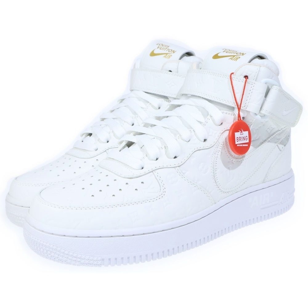 Louis Vuitton Air Force 1 Mid Monogram Leather Cut Sneakers — view 2