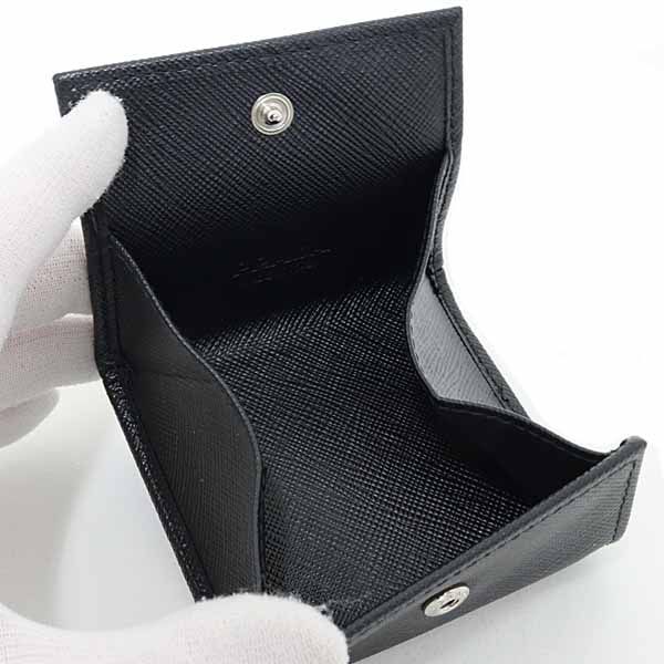 Prada Saffiano Triangle Coin Purse Black — view 5