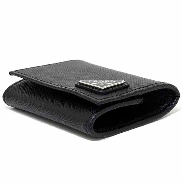 Prada Saffiano Triangle Coin Purse Black — view 3