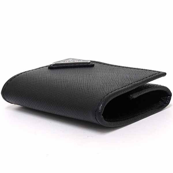 Prada Saffiano Triangle Coin Purse Black — view 4