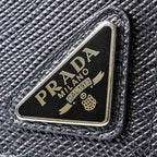 Prada Saffiano Triangle Coin Purse Black — view 6
