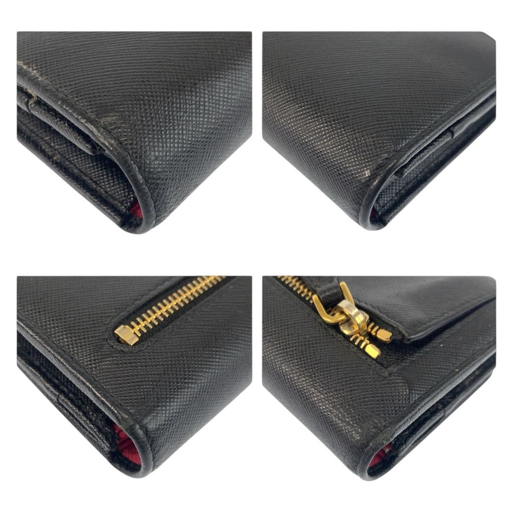 Prada Saffiano Black Pink Leather Wallet — view 8