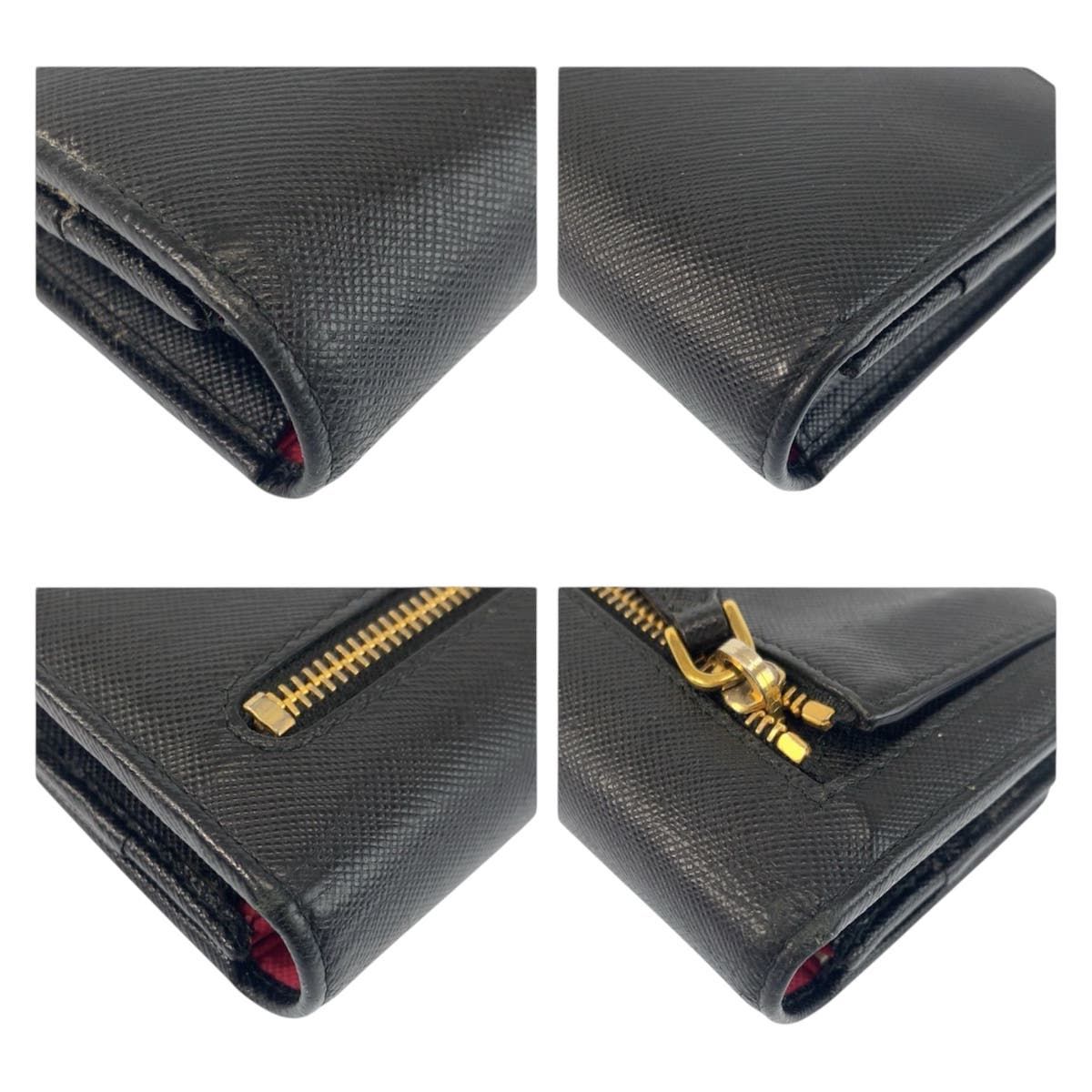 Prada Saffiano Black Pink Leather Wallet — view 8