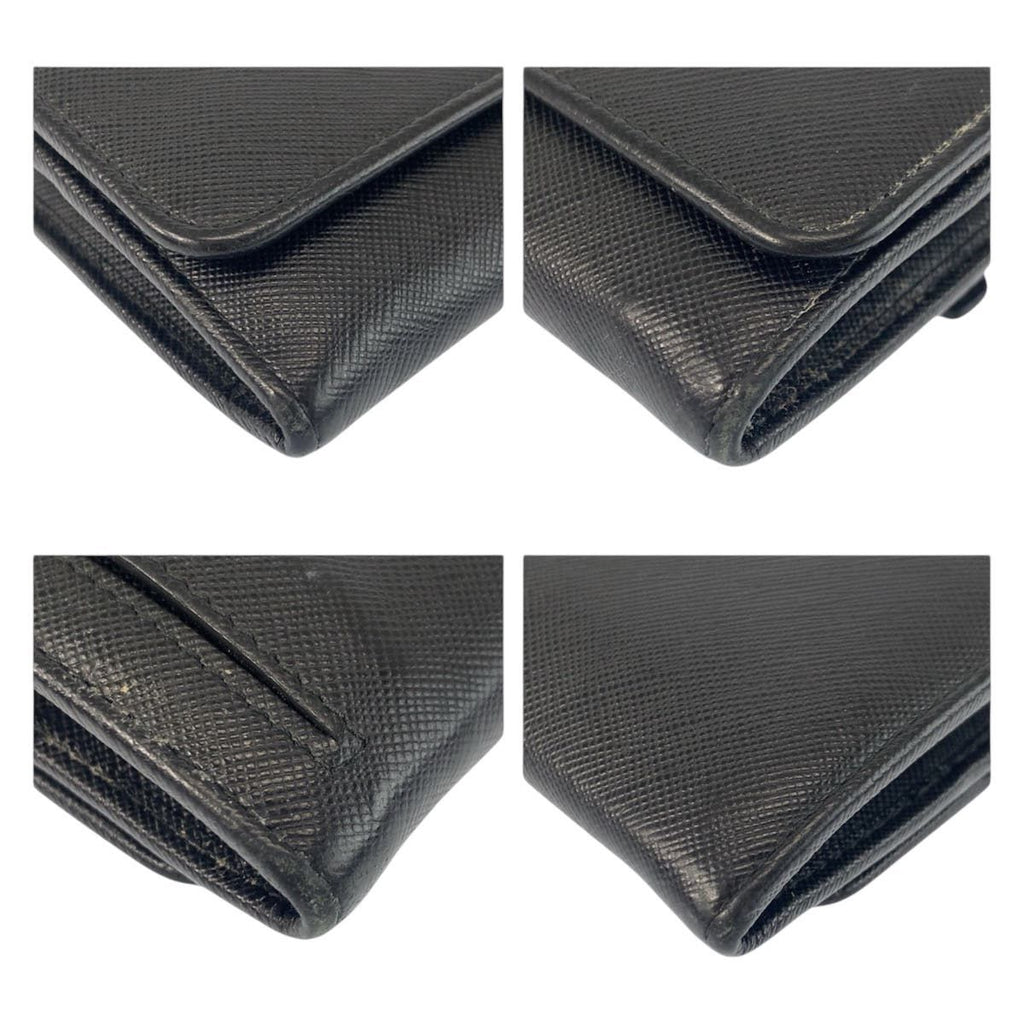 Prada Saffiano Black Pink Leather Wallet — view 7