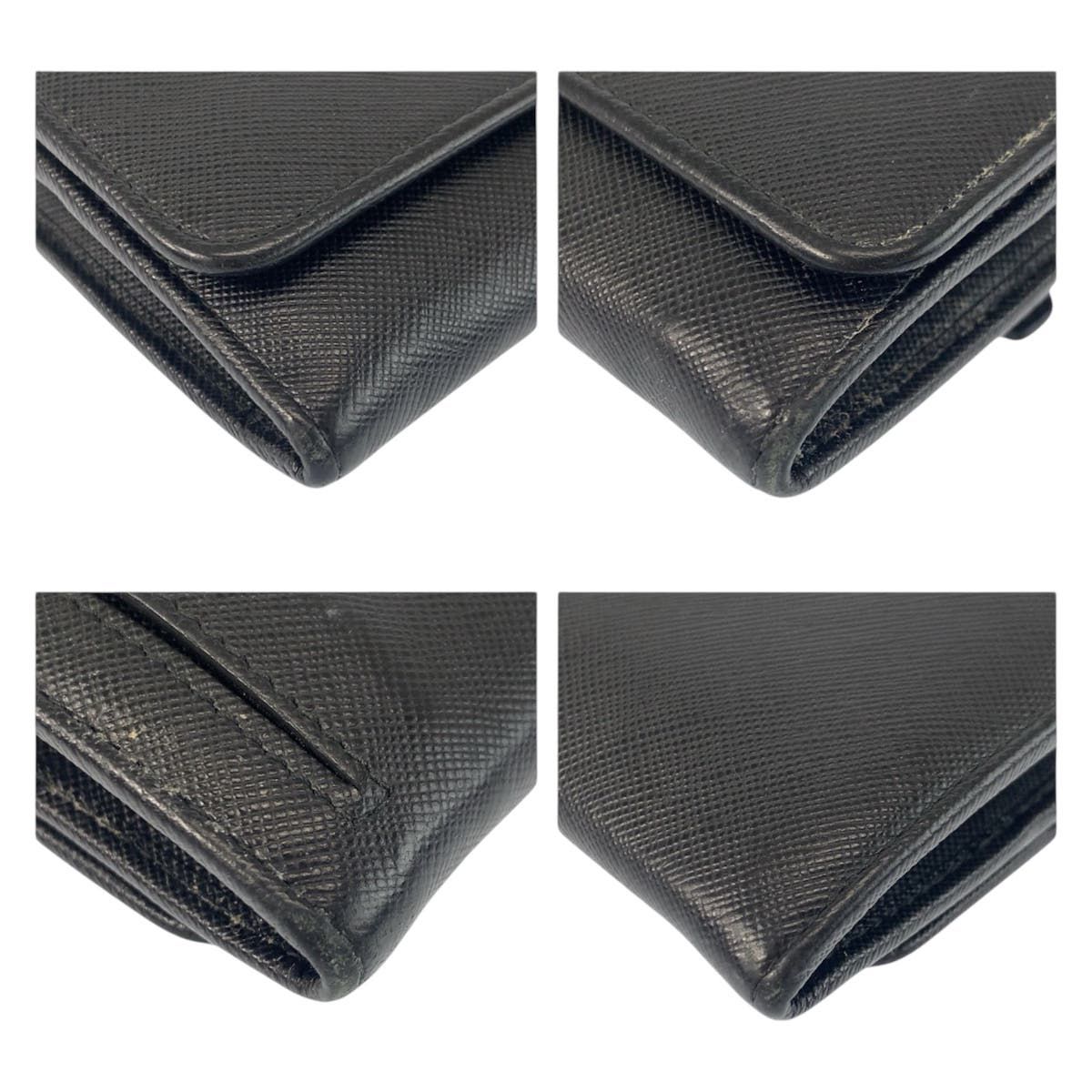 Prada Saffiano Black Pink Leather Wallet — view 7