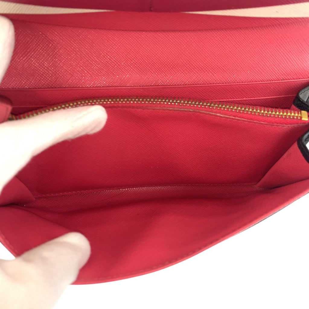Prada Saffiano Black Pink Leather Wallet — view 6
