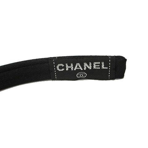 Chanel Ribbon Headband Satin Black Hair — view 4