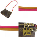 Louis Vuitton Shoulder Bag Loretta Monogram Leather Hot Pink Brown — view 6