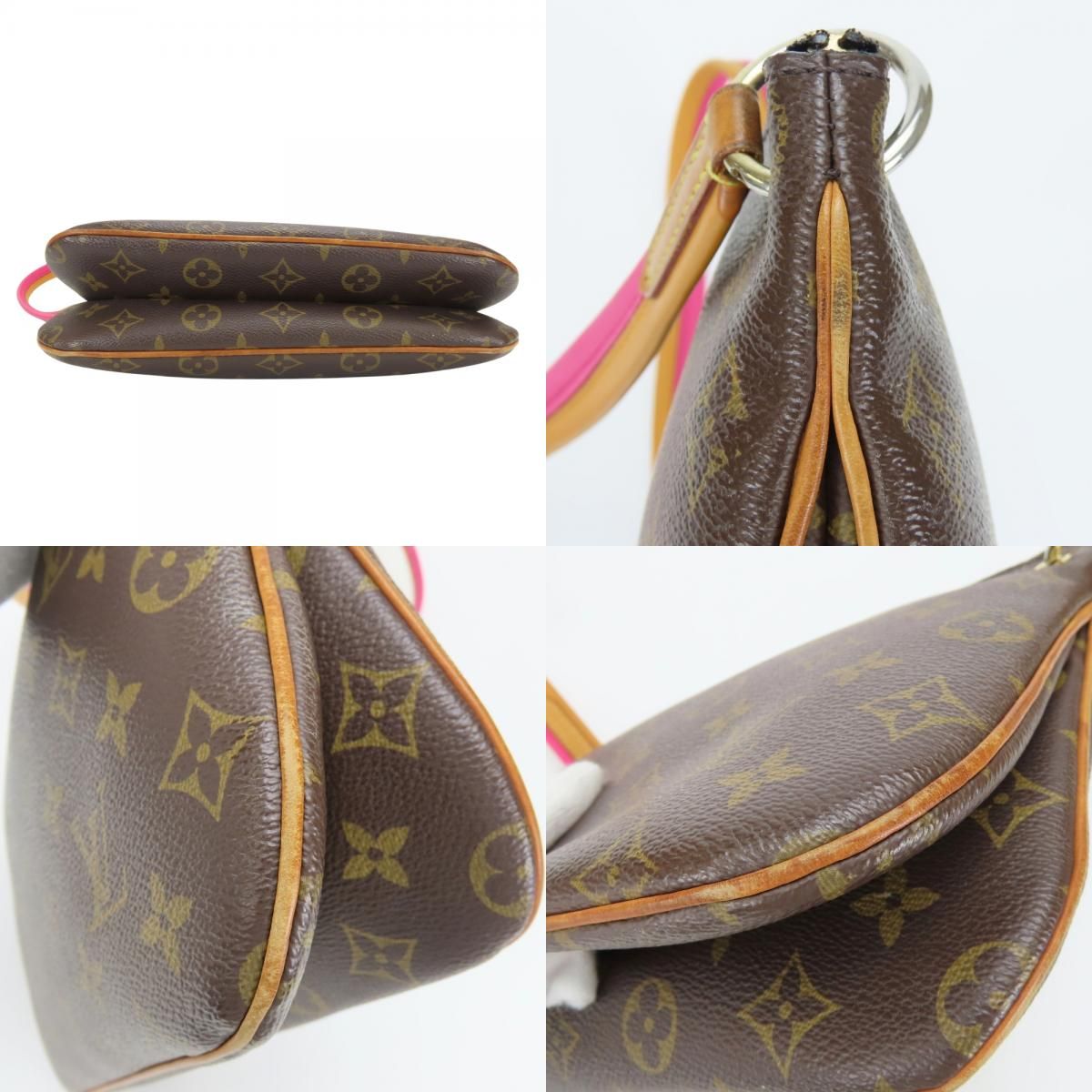 Louis Vuitton Shoulder Bag Loretta Monogram Leather Hot Pink Brown — view 3