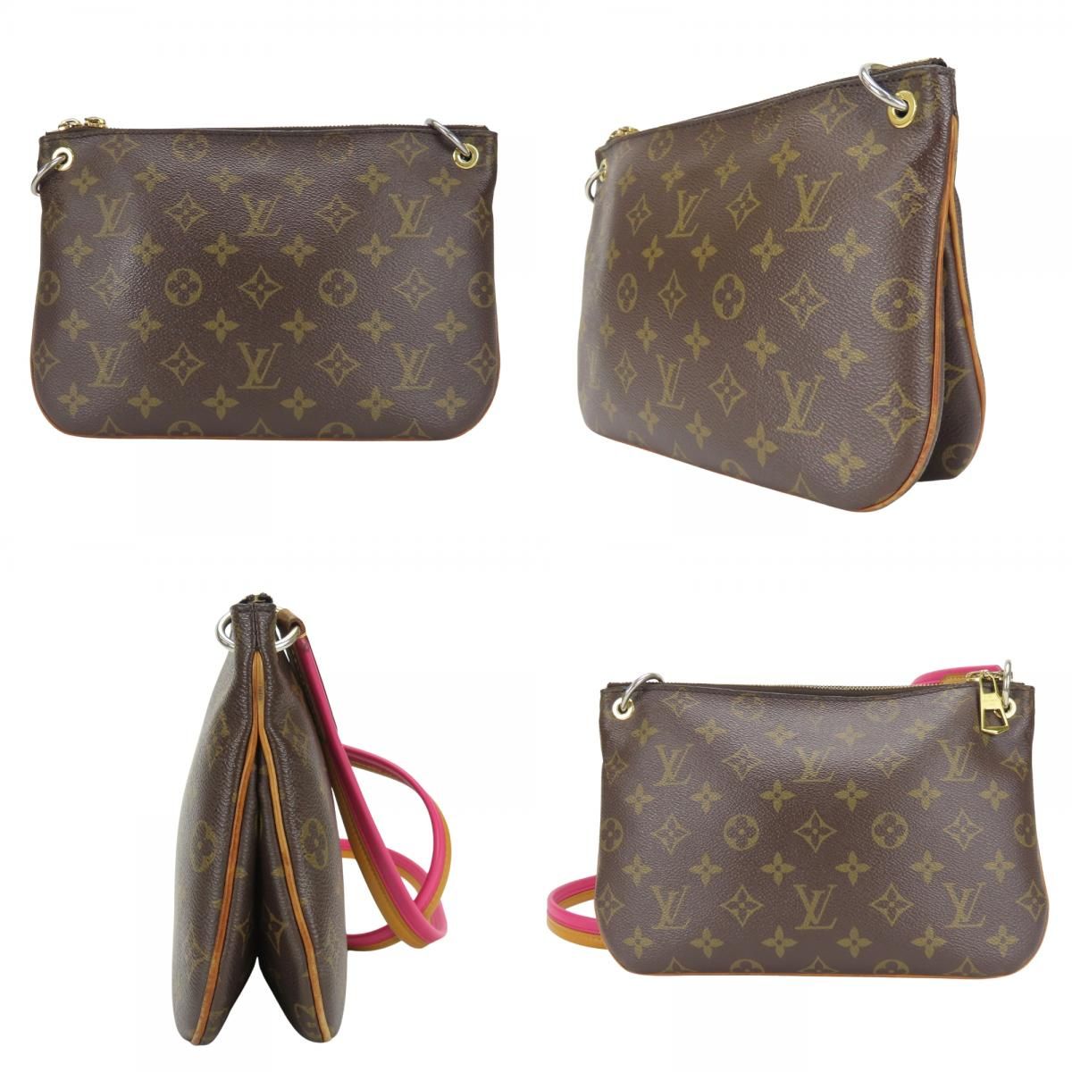 Louis Vuitton Shoulder Bag Loretta Monogram Leather Hot Pink Brown — view 2