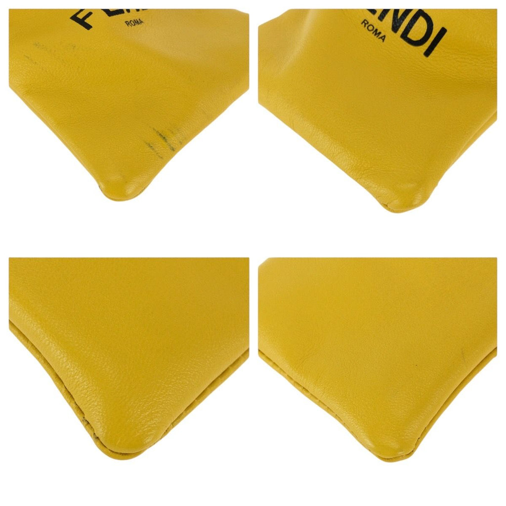 Fendi Yellow Black Gold Leather Pouch Phone — view 3