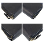 Prada Saffiano Navy Black Silver Leather Wallet — view 7
