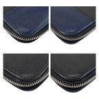 Prada Saffiano Navy Black Silver Leather Wallet — view 8