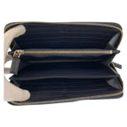 Prada Saffiano Navy Black Silver Leather Wallet — view 4