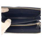 Prada Saffiano Navy Black Silver Leather Wallet — view 6
