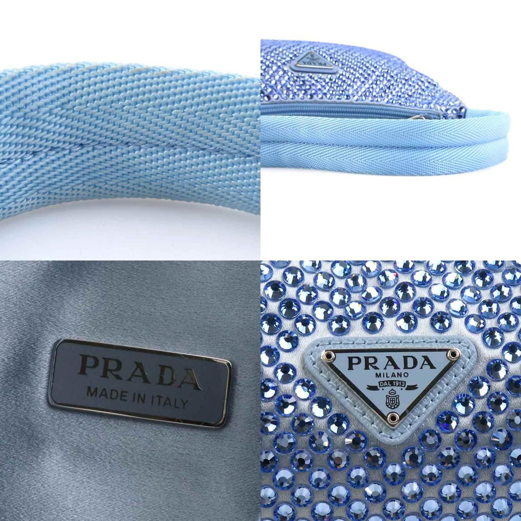Prada Handbag Silk Blue — view 9