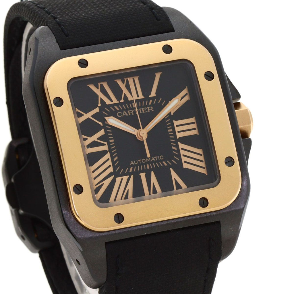 Cartier Santos Watch SS Fabric Leather — view 4