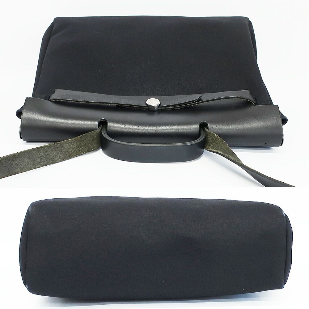 Hermes Herbag Shoulder Bag Black Silver — view 3