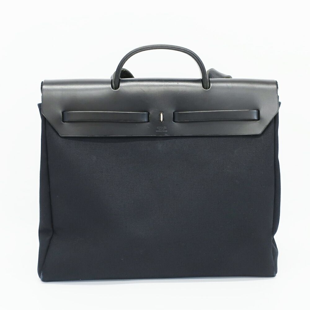 Hermes Herbag Shoulder Bag Black Silver — view 2