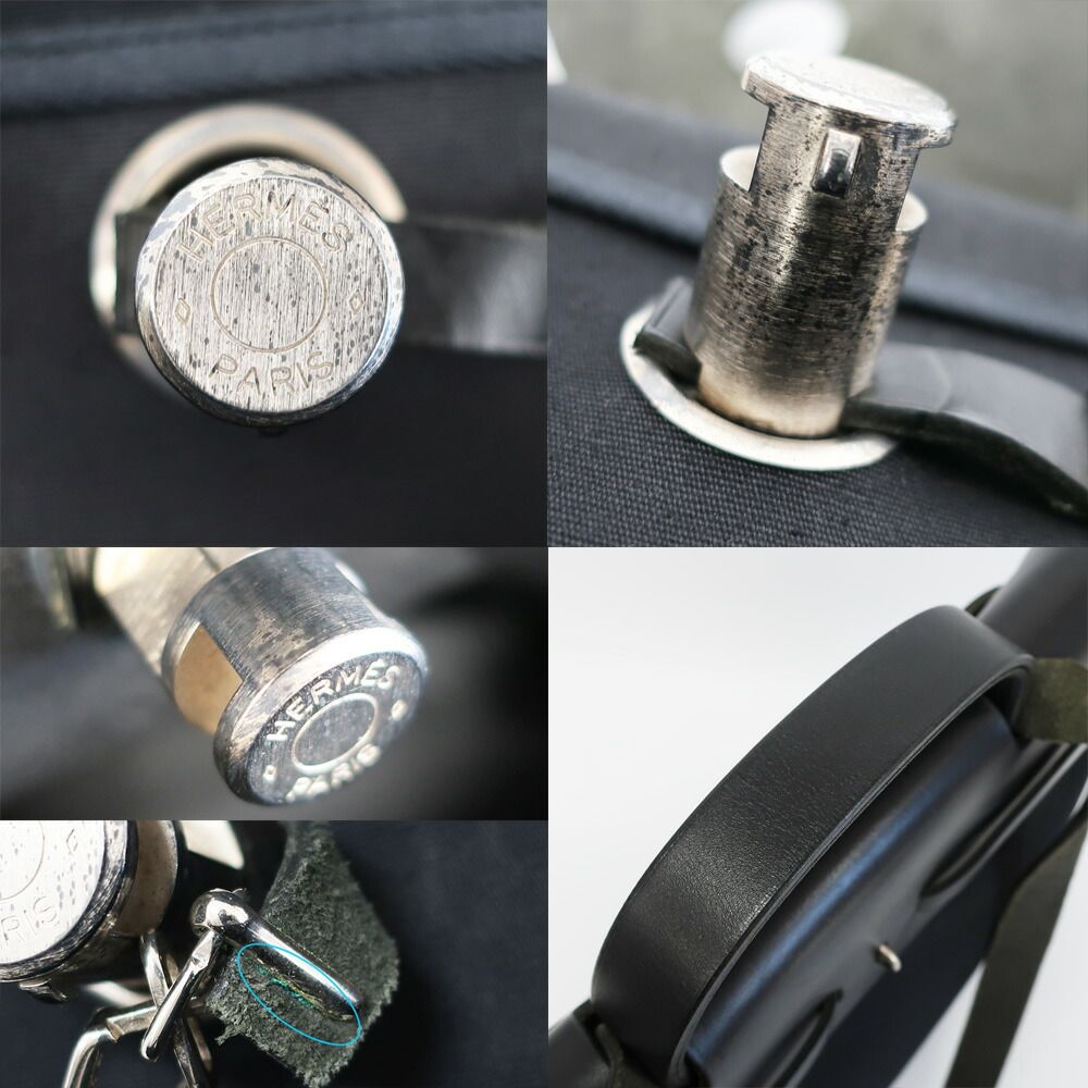 Hermes Herbag Shoulder Bag Black Silver — view 8