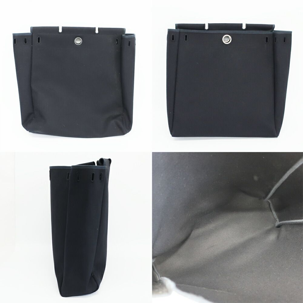 Hermes Herbag Shoulder Bag Black Silver — view 7