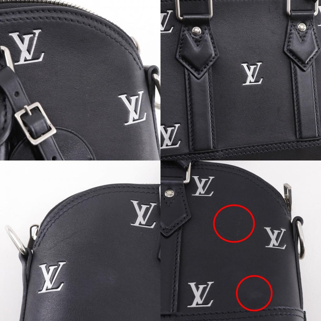 Louis Vuitton Alma East West 2-Way Shoulder Calf Black Handbag — view 9