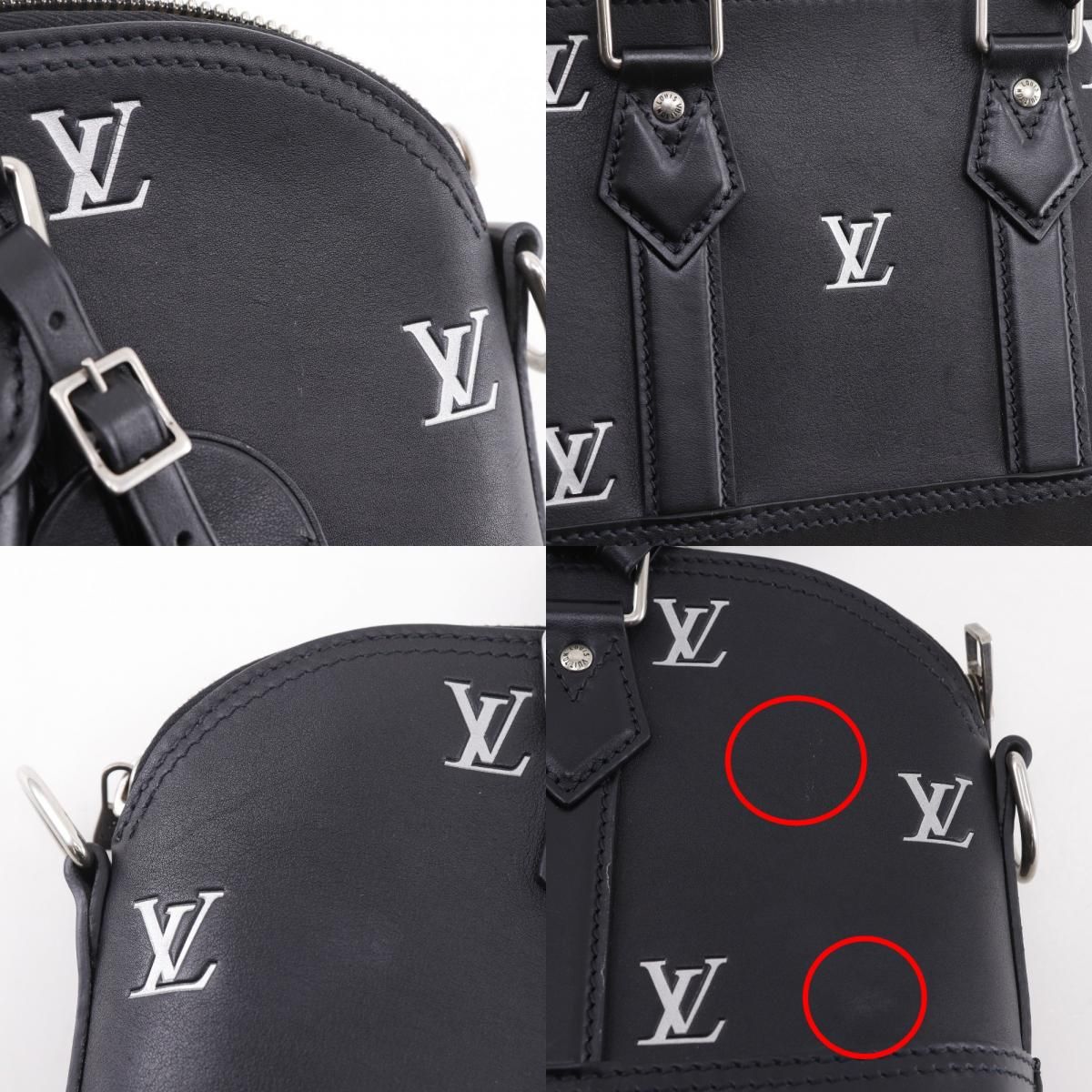 Louis Vuitton Alma East West 2-Way Shoulder Calf Black Handbag — view 9