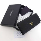Prada Saffiano Leather Wallet with Pass Case Black — view 2
