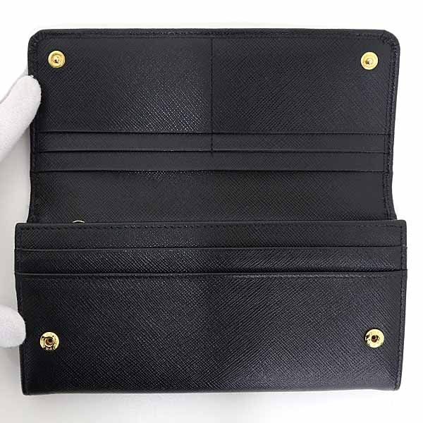 Prada Saffiano Leather Wallet with Pass Case Black — view 4