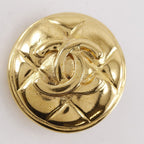 Chanel CC Logo Quilted Vintage Gold Plated Earrings — view 5