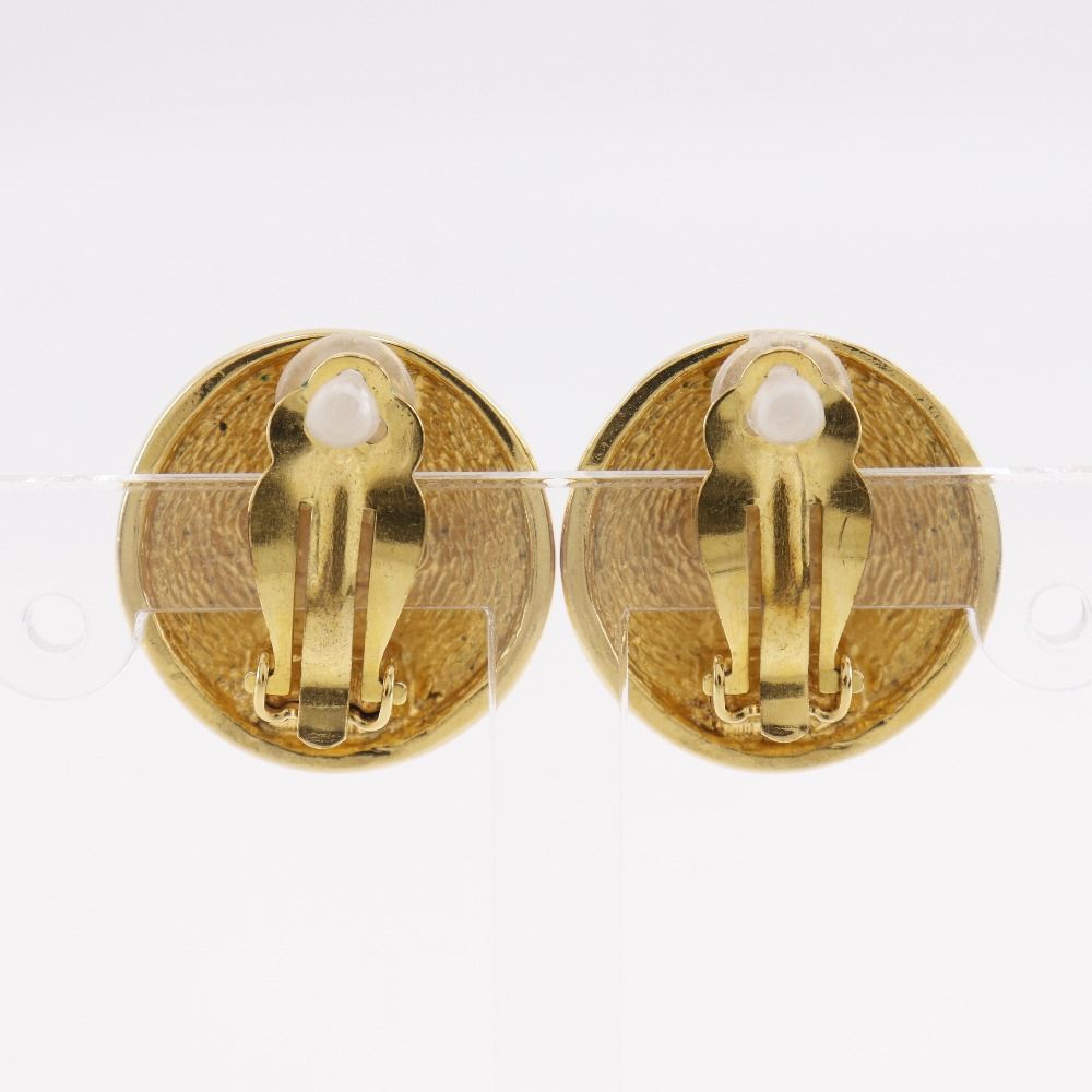 Chanel CC Logo Quilted Vintage Gold Plated Earrings — view 3