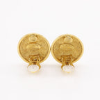 Chanel CC Logo Quilted Vintage Gold Plated Earrings — view 4
