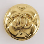 Chanel CC Logo Quilted Vintage Gold Plated Earrings — view 6