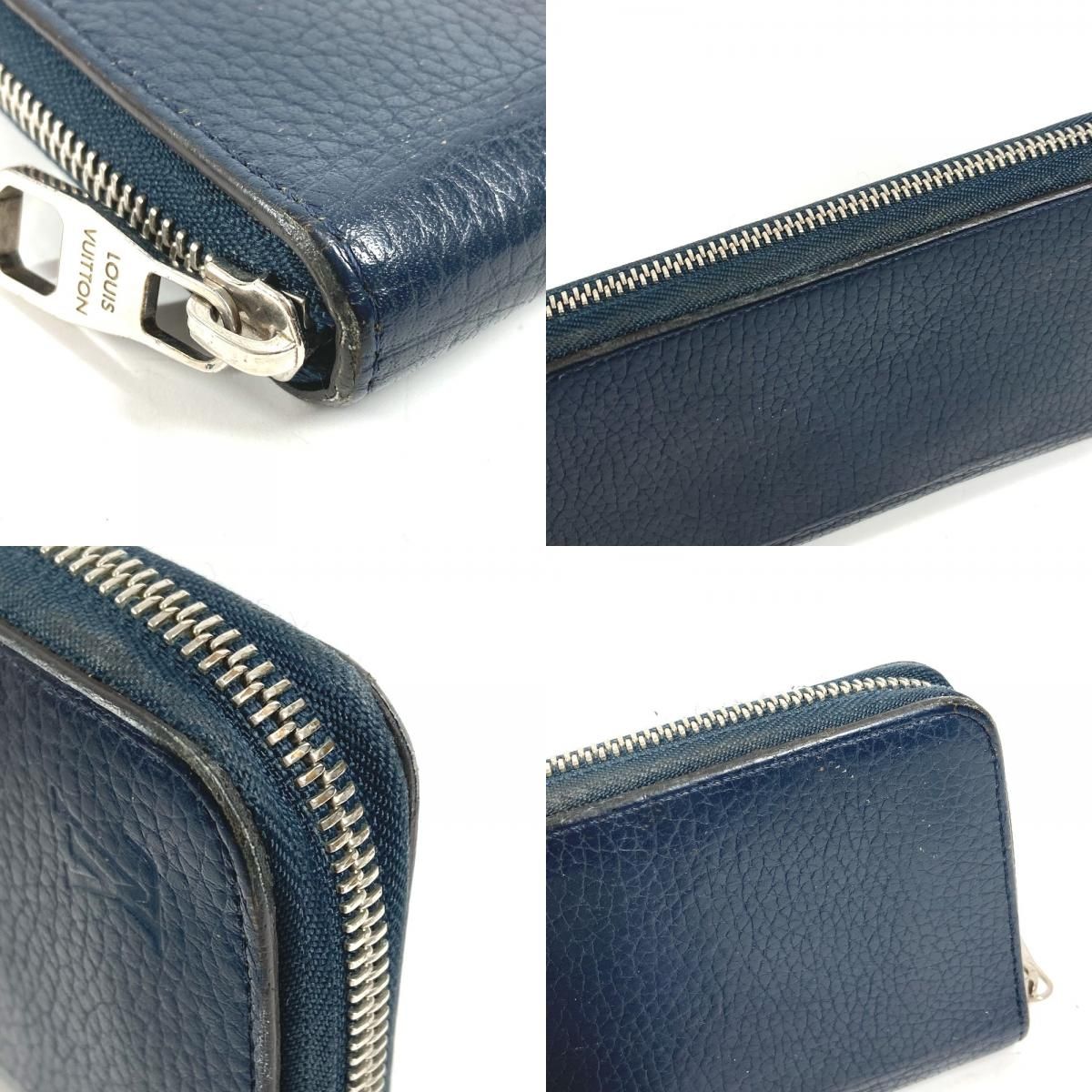 Louis Vuitton Wallet Zippy Vertical Taurillon Leather Navy — view 7
