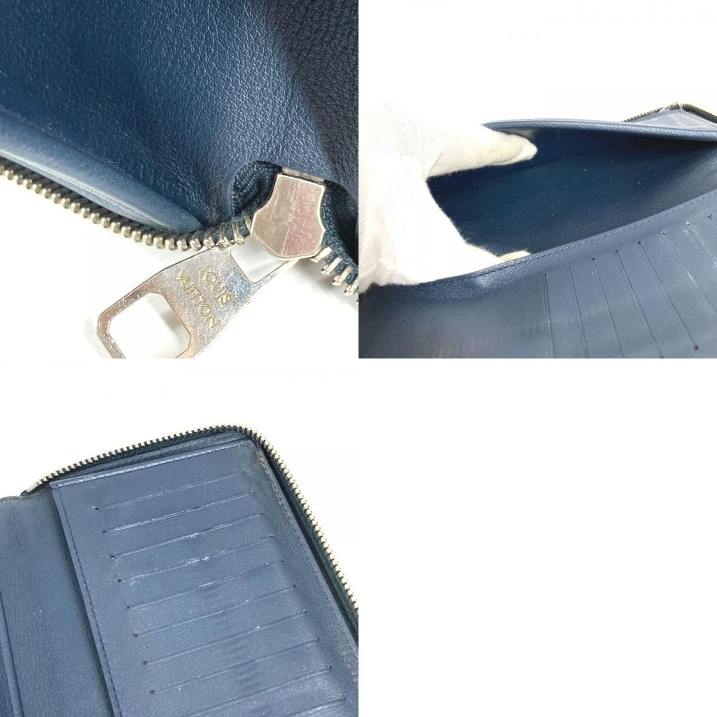 Louis Vuitton Wallet Zippy Vertical Taurillon Leather Navy — view 9