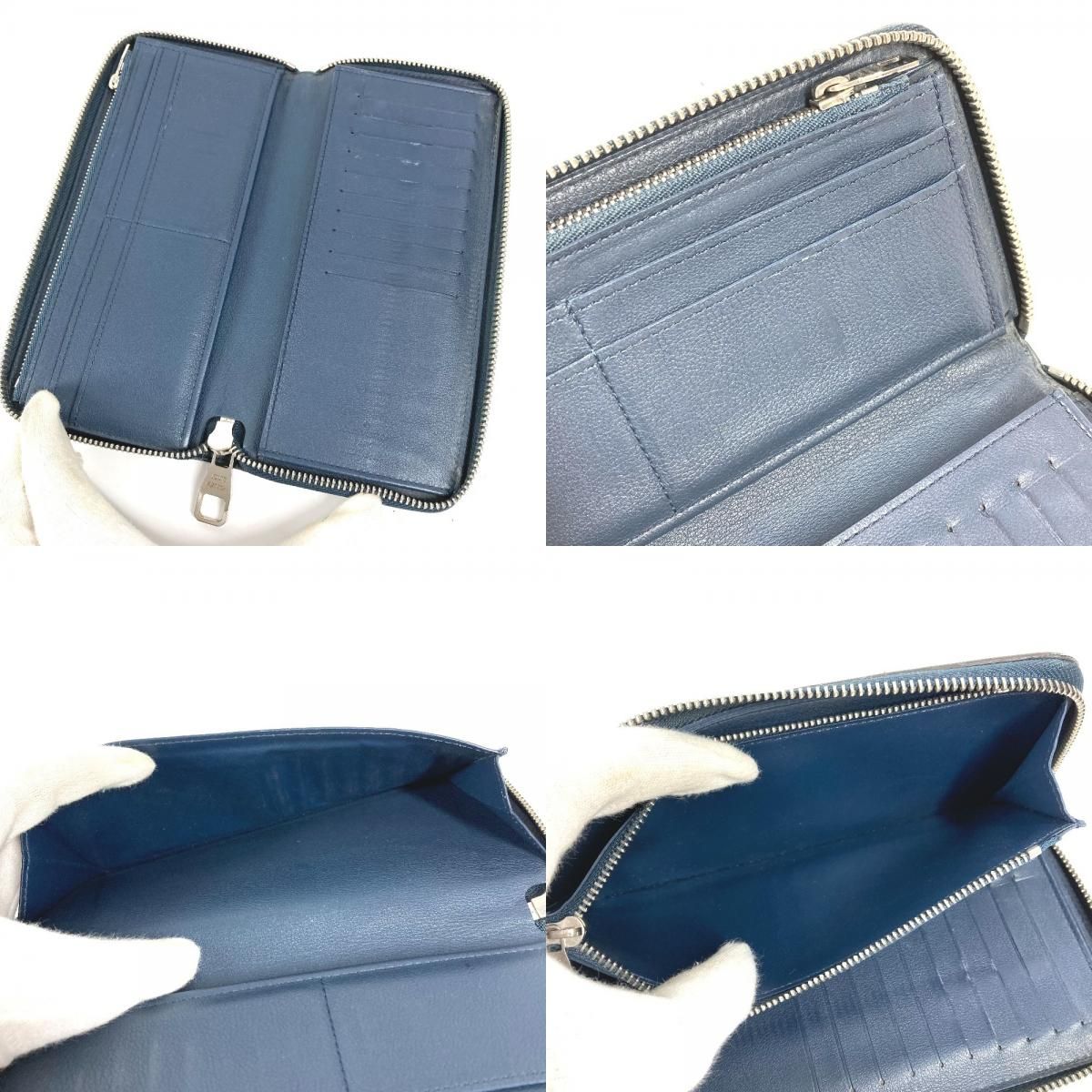 Louis Vuitton Wallet Zippy Vertical Taurillon Leather Navy — view 8