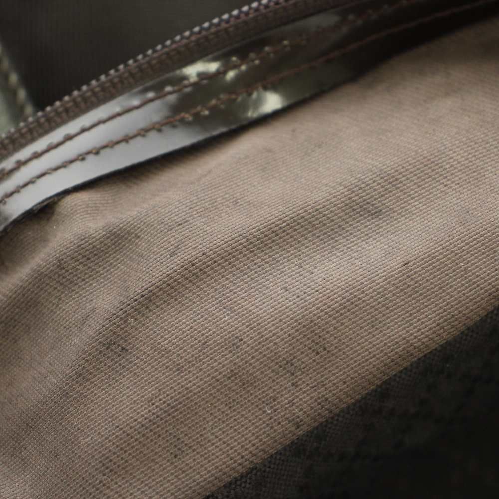 Gucci Bamboo Handle Handbag Nylon Leather Brown — view 7